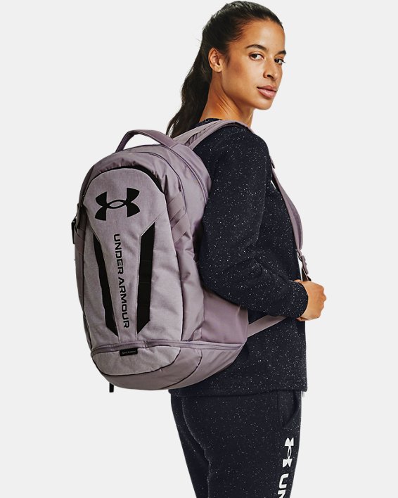 UA Hustle 5.0 Backpack, Purple, pdpMainDesktop image number 0